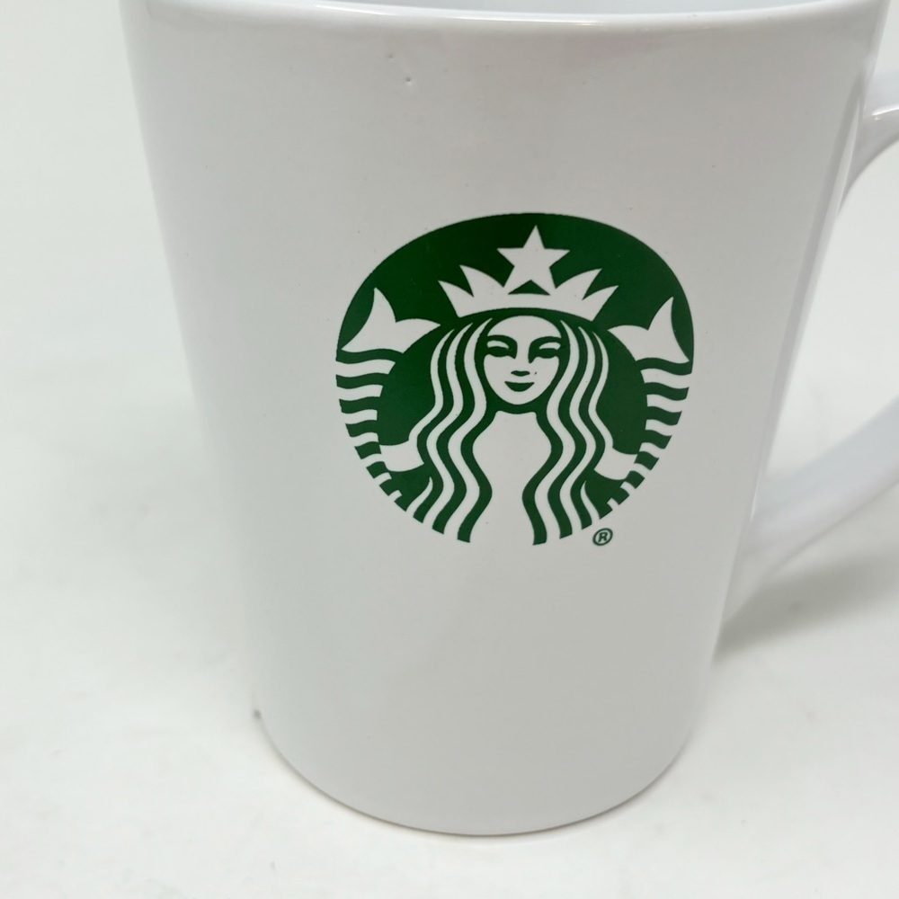 STARBUCKS 2017 White Ceramic Logo Coffee Tea Cup Mug Handle 12 Ounces